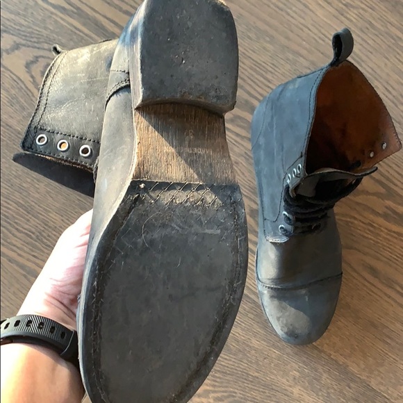 Leather combat boots - Picture 3 of 5